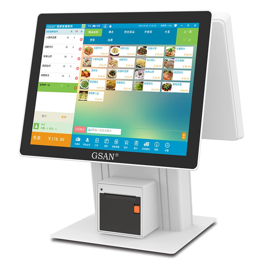 شاشة POS Terminal Financial Dual Screen All in One Touch Screen POS