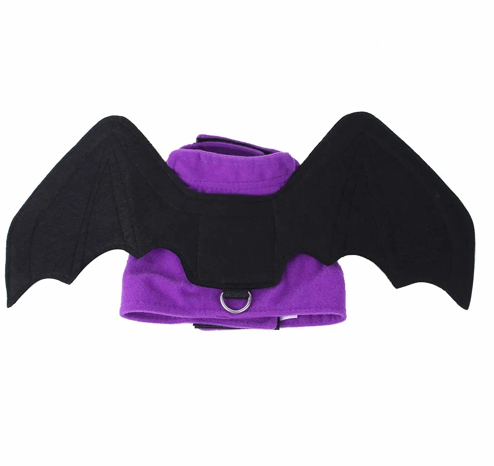 Latest Style Halloween Pet Clothes Bat Shape with Bell Comfortable Warm Party Cosplay Pet Clothes