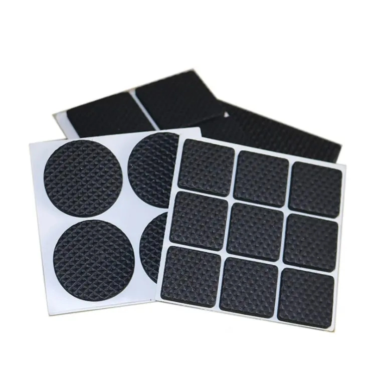 Customized EVA Furniture Silicone Foot Pad Anti-Collision Washer Self-Adhesive Foam Pad Black Circular Checkered Foot Pad