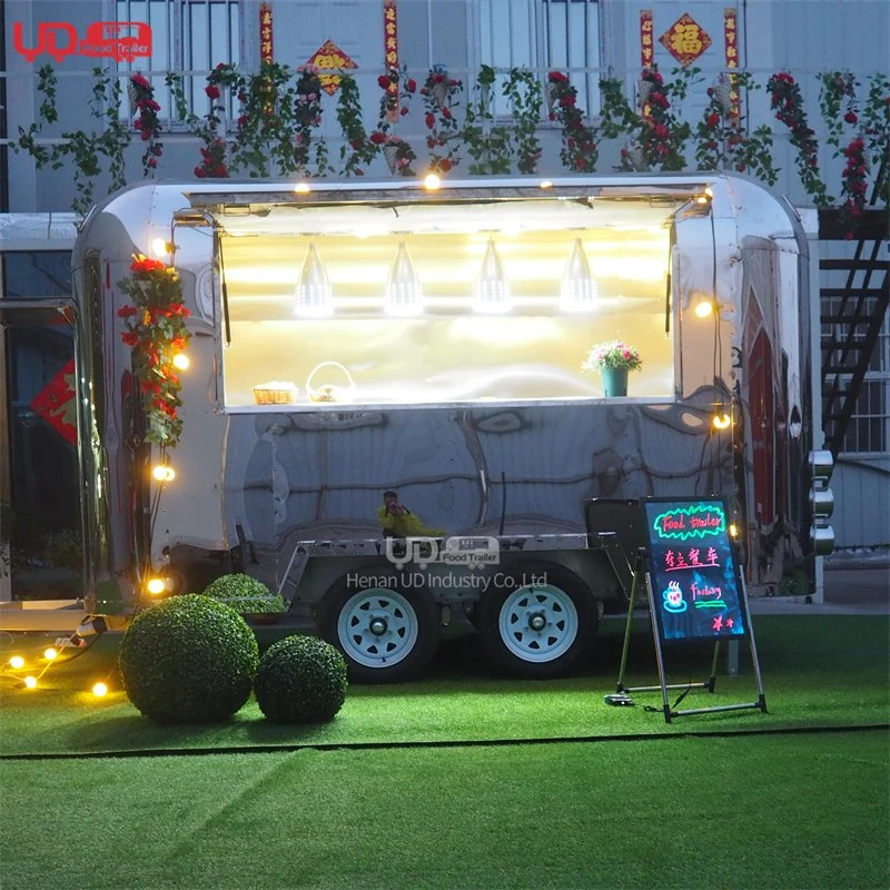 UD Mobile Kaffee Pizza Eis Catering-Warenkorb Van Camper Airstream Fast Food Truck zum Verkauf Taco Anhänger mit voll Küche Ausgestattet