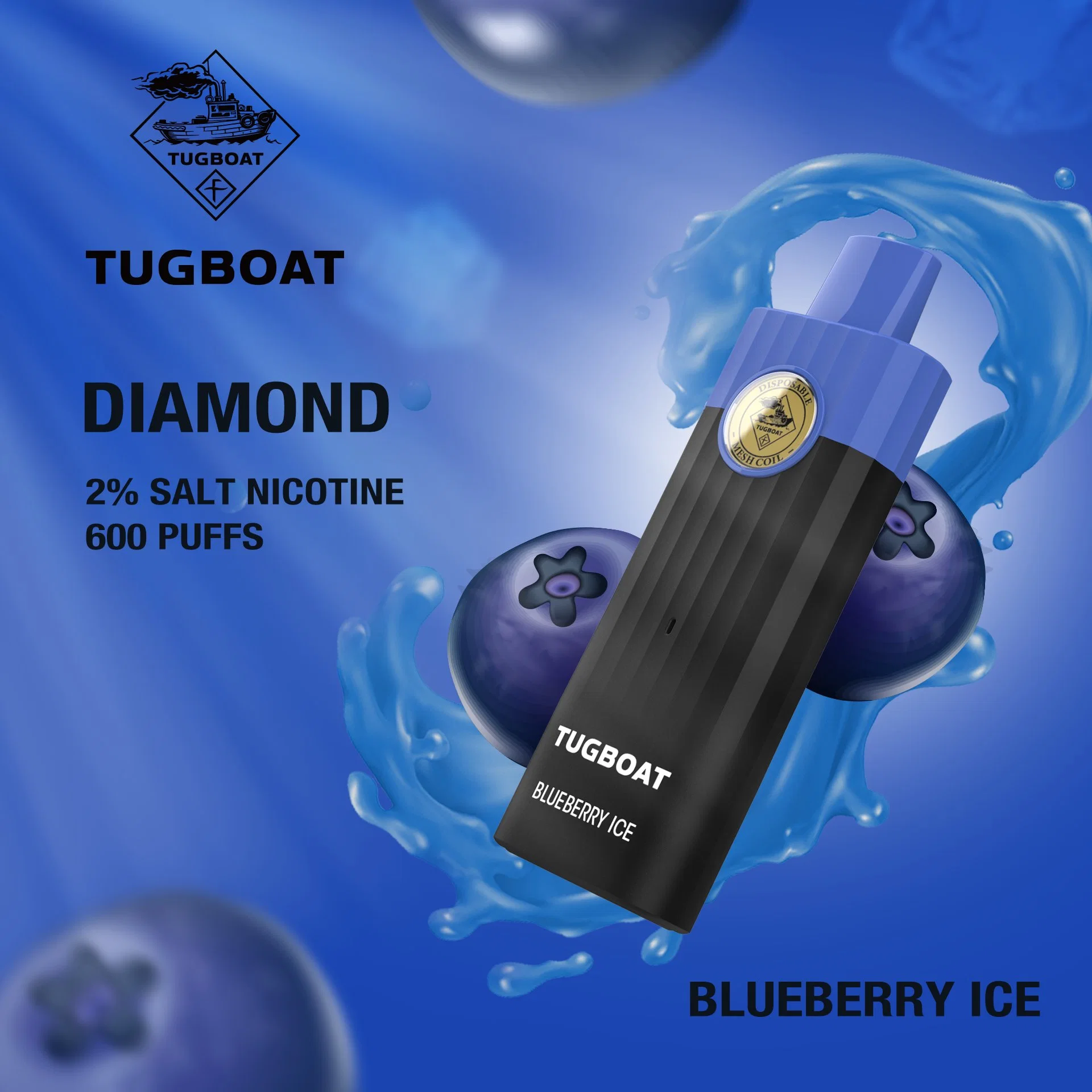 Can Be Customized Tugboat Diamond 600puffs E-Cigarrette Best Disposable/Chargeable Vape for Clouds