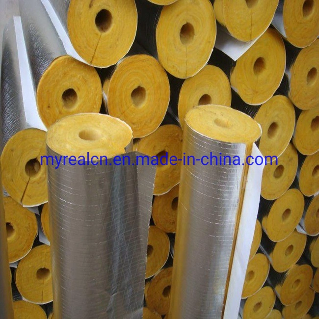 Glass Wool Insulation Heat Resistant Rock Wool Tube with Aluminum Foil