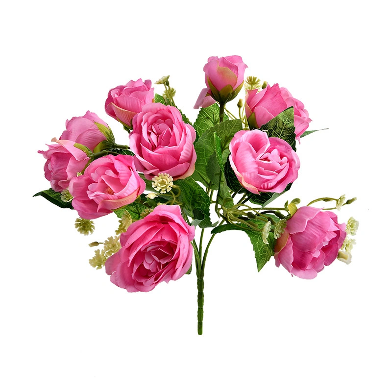 Wholesale/Supplier Silk Rose Artificial Flowers Bouquet Decorative Flowers for Home Wedding Decor