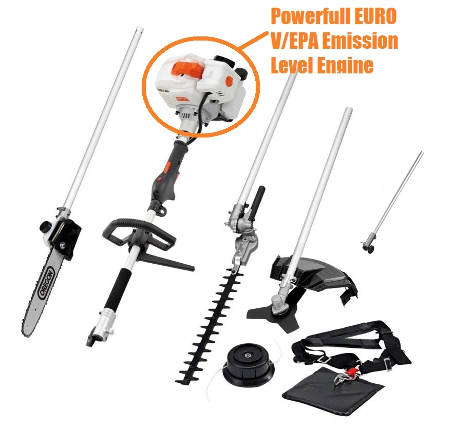 Petrol Multi Garden Tool Set-Brush Cutter/Grass Trimmer/Pole Chainsaw/Pole Hedge Trimmer