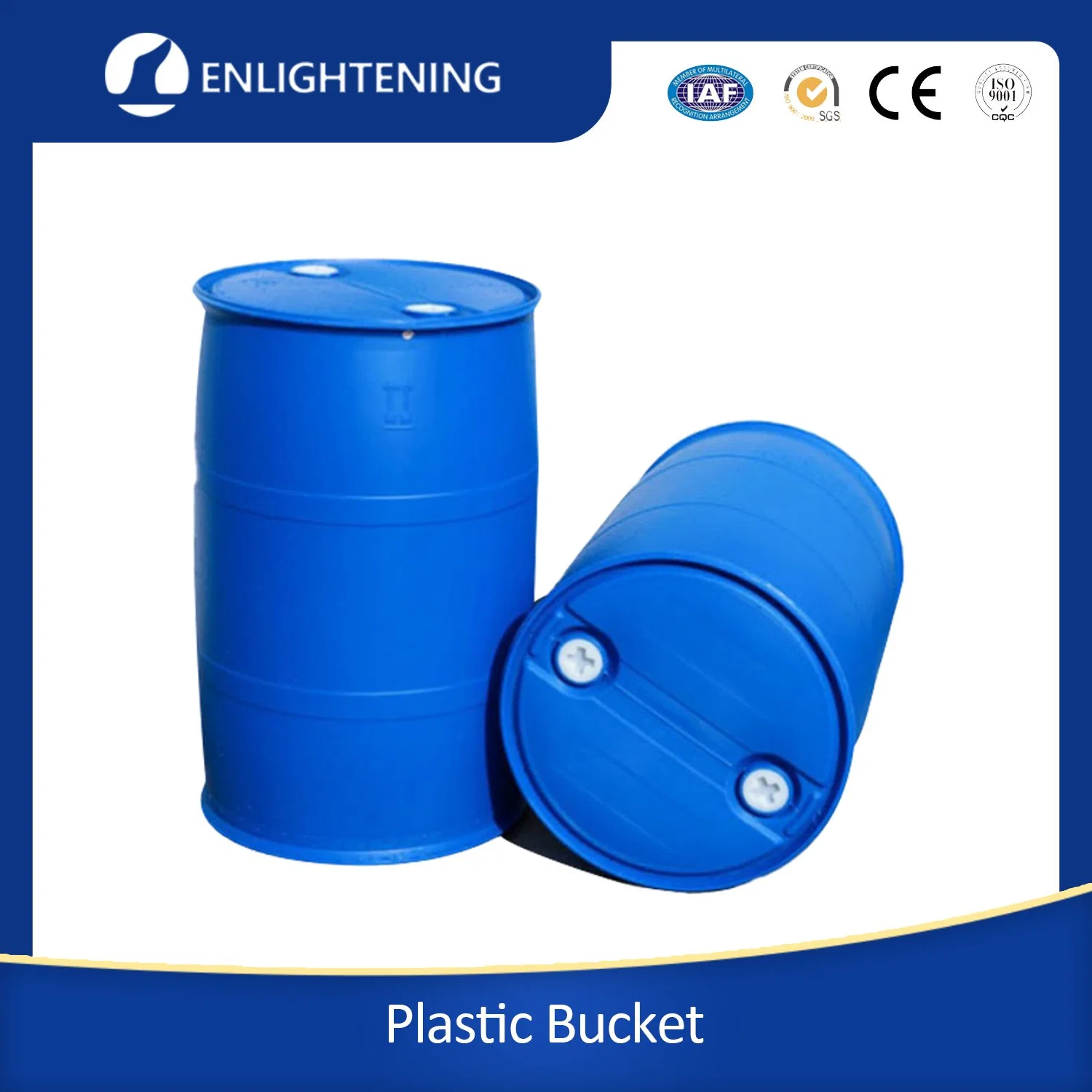 China Atacado durável HDPE Azul Poly 55 Galloon Gal plástico DrumFactory para armazenamento de água/químicos/ingredientes para alimentos