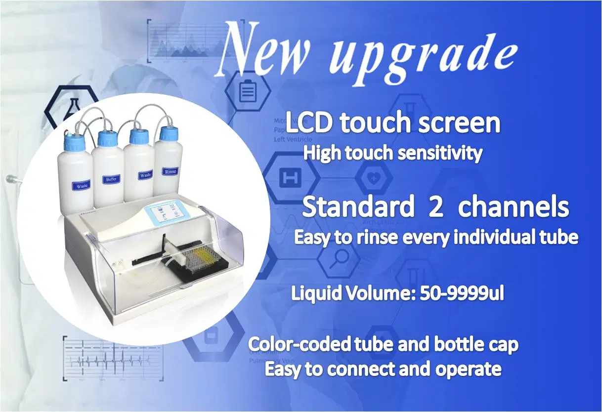 Newly Arrival Touch Screen Elisa Reader and Washer 48/96 Well Plate Washer Microplate Elisa Washer Machine