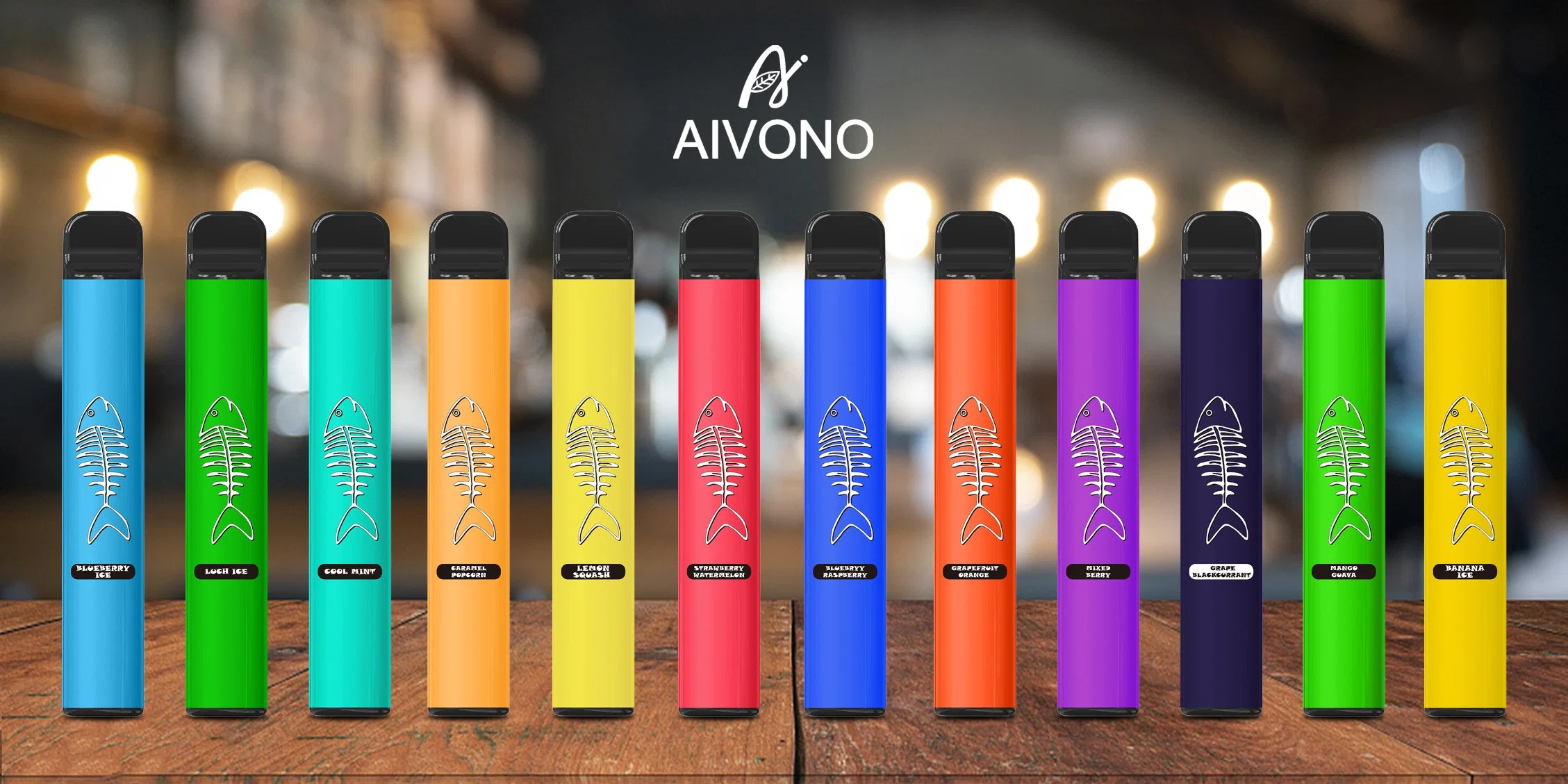 Новые Aivono E Cig Shopsmoking 0%, 2%, 5% одноразовые Vapes цель Fishbone 600 отшелушивающей подушечкой стиля E - Прикуриватель первого ряда сидений