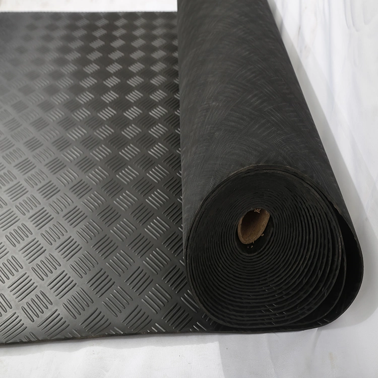 Checker Ribbed Strip Foam Rubber Sheets with Anti-Slip Function in Factory Price