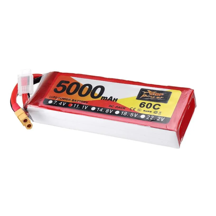 Wholesale/Supplier Li Polymer 5000mAh 60c 11.1V High Discharge Battery Pack