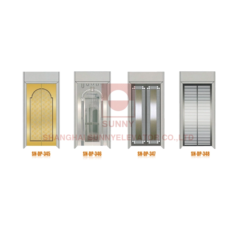 Elevator Door Panel in Rose Golden Color with LED Ceiling Lights