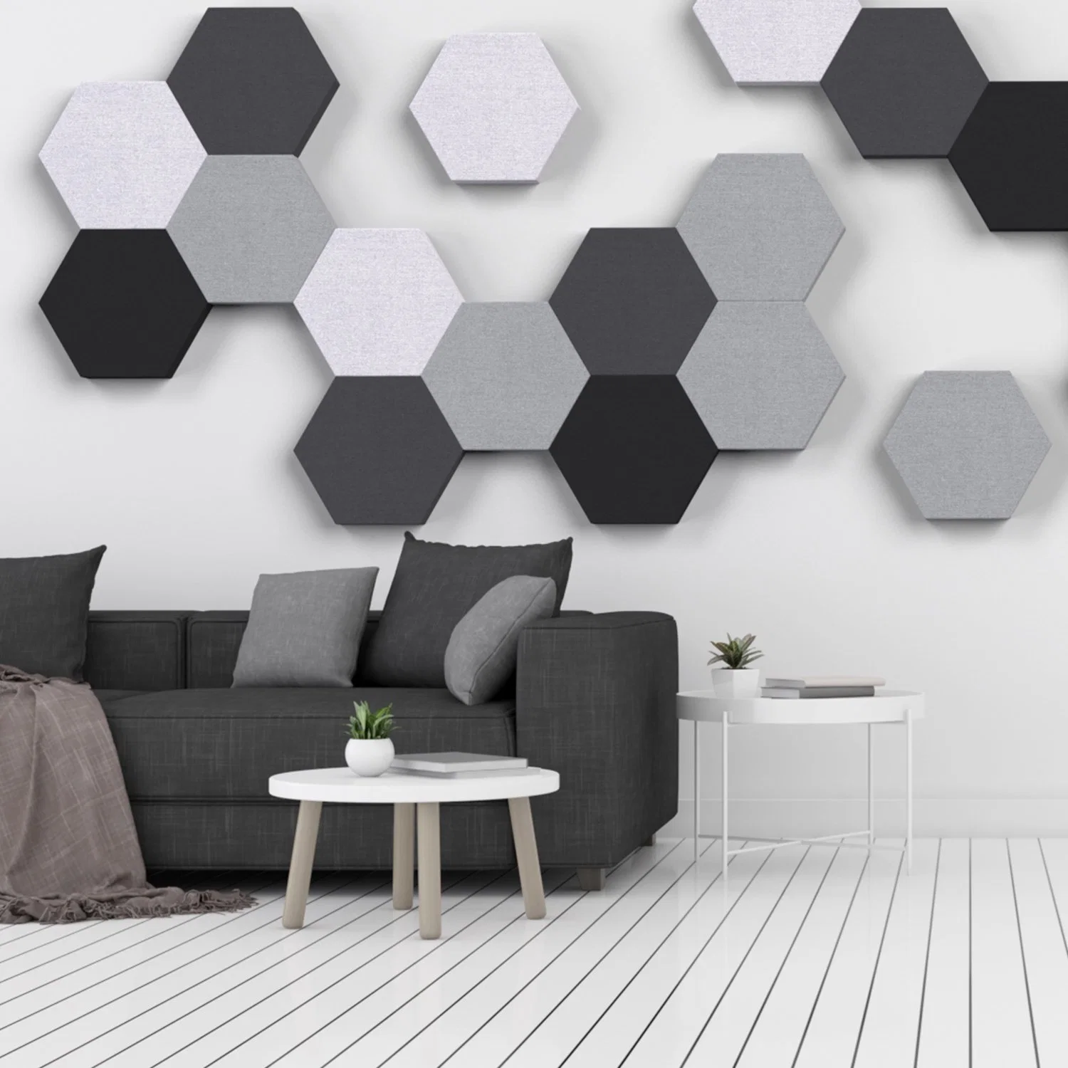 12mm Thickness Optional Hexagonal Polygon Sound-Absorbing Panel Wall Decoration Modern Minimalist Decoration Materials