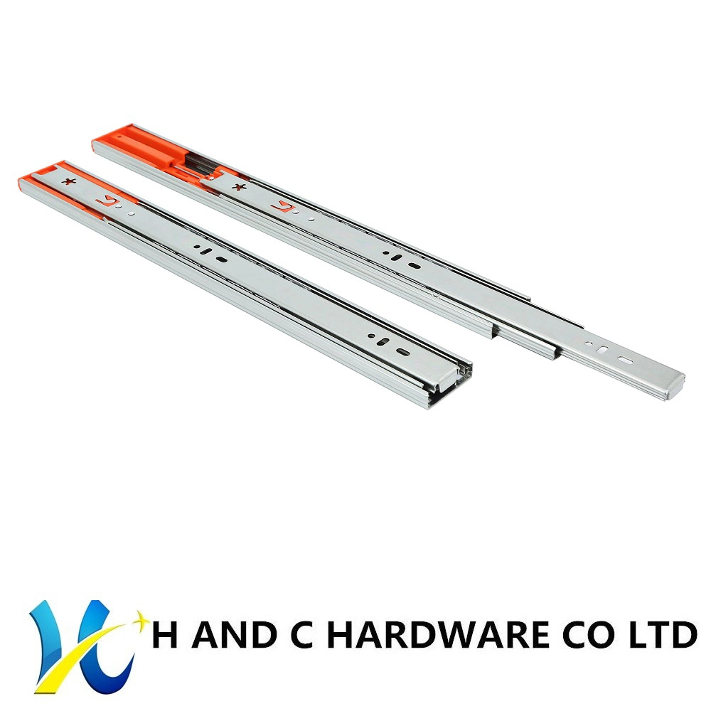 Kitchen Hardware 45mm Telescopic Soft Close Double Spring Channel Drawer Slide