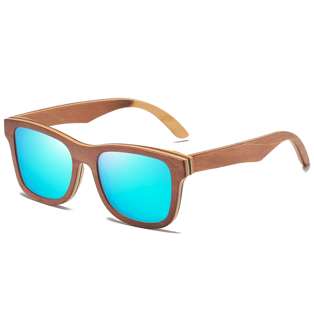 Lunettes de soleil en bois faites à la main avec logo personnalisé à la mode et polarisées, idéales pour le ski.