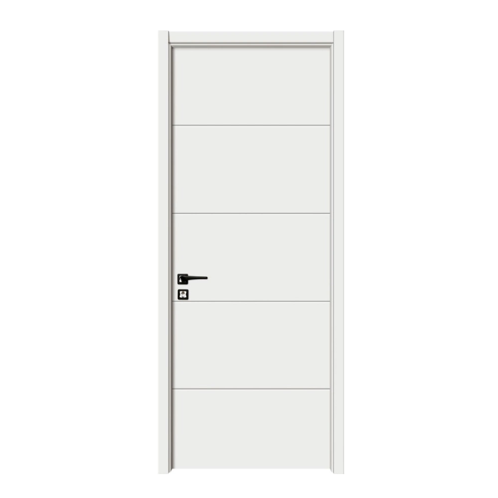 Economical Interior Wooden Rounded MDF Ffilling LVL Frame PVC Door