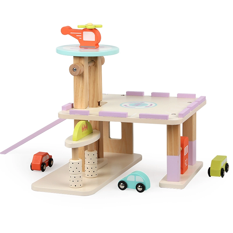 Kids Wooden Toy Garage Set
