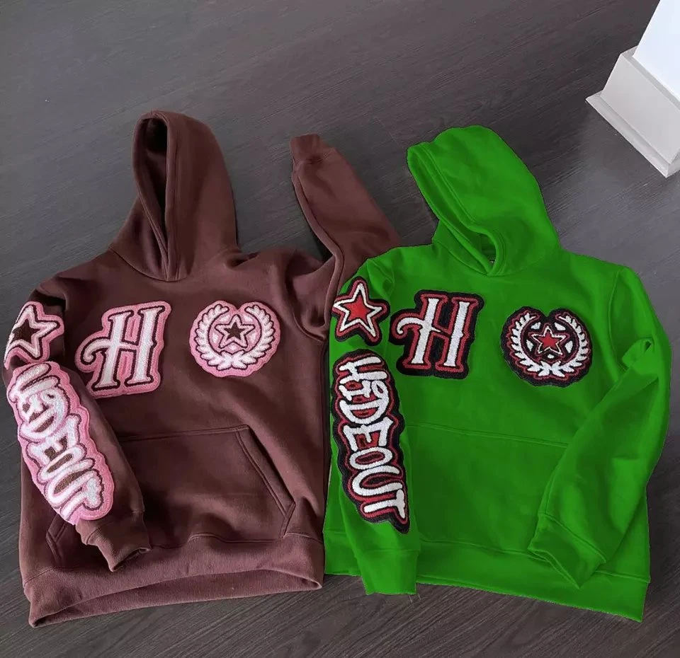 Heavyweight Cotton Fleece Casual Street Sudadera con capucha de Chenille personalizada con bordado Logotipo Hoodies