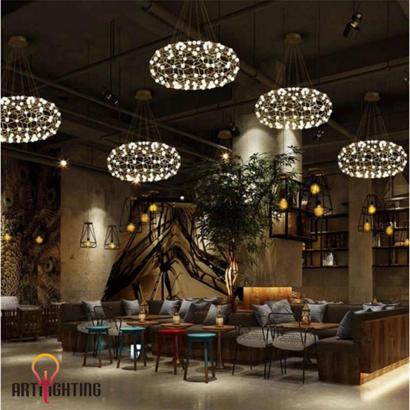 Guzhen Lighting Ring LED Pendant Light Round Glass Chandelier Lamp of Zhongshan Factory Price