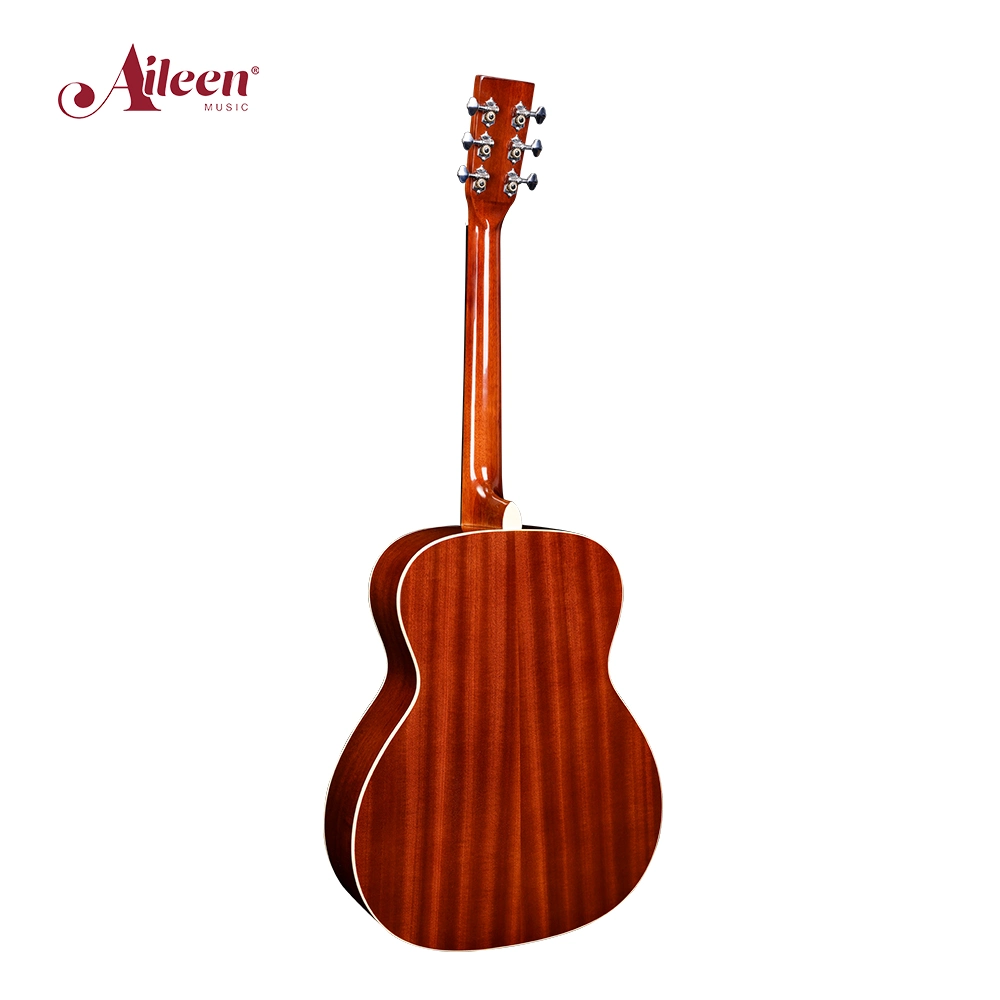 OEM/ODM 40 Inch Acoustic Guitar with Solid Sitka Spruce Top and White ABS Binding (AFM16-OM)