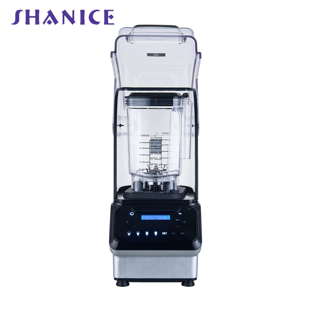 Heavy Duty Professional Silent Smoothie Bar Blender Frozen Drink Grinder Juicer All in One Home Kitchen Appliance with BPA Free Jar