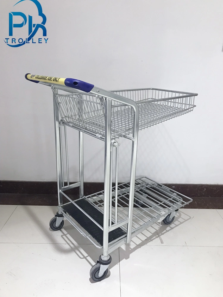 Weight Capacity Industrial Metal Luggage Hand Push Platform Trolley