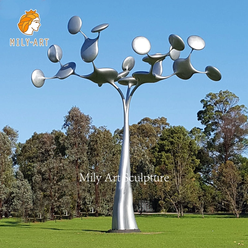 Outdoor Garden Large Modern Metal Stainless Steel Artificial Metal Tree Sculpture