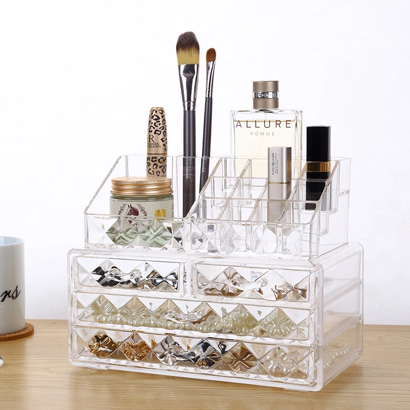 3-Layers Desk Organizer for Office Accessories Table Organizer Bin Plastic Marble Printing Office Stationery Storage Organizer