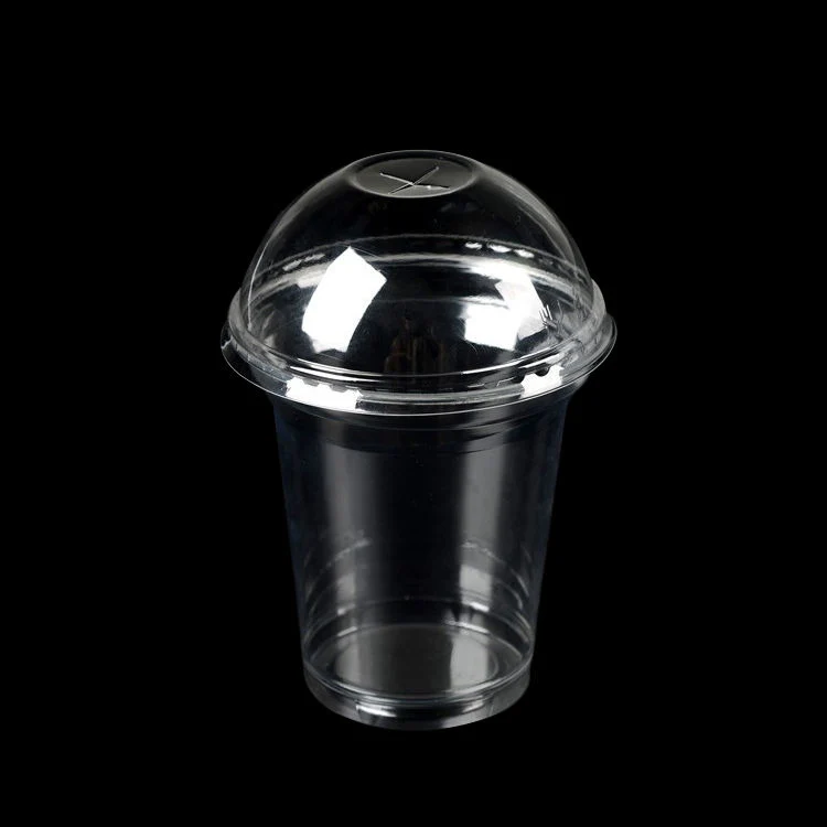 Pet Bubble Tea Cup Takeaway Drinking Plastic Disposable Cups with Lid