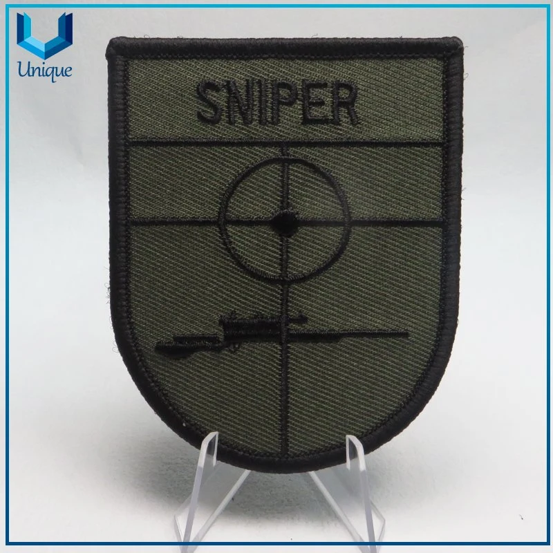 Custom Sniper Logo Embroidery Epulet in Pair, High quality/High cost performance  Uniform Garment Decoration Embroidery Patches