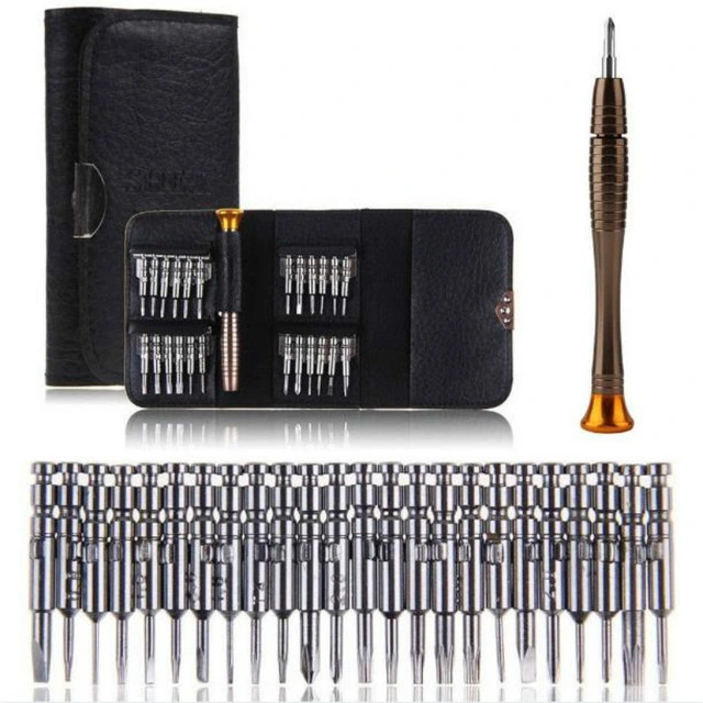 Mini Präzisions-Schraubendrehersatz 25 in 1 elektronischer Torx-Schraubendreher Öffnen Reparatur Tools Kit für iPhone Kamera Uhr Tablet PC