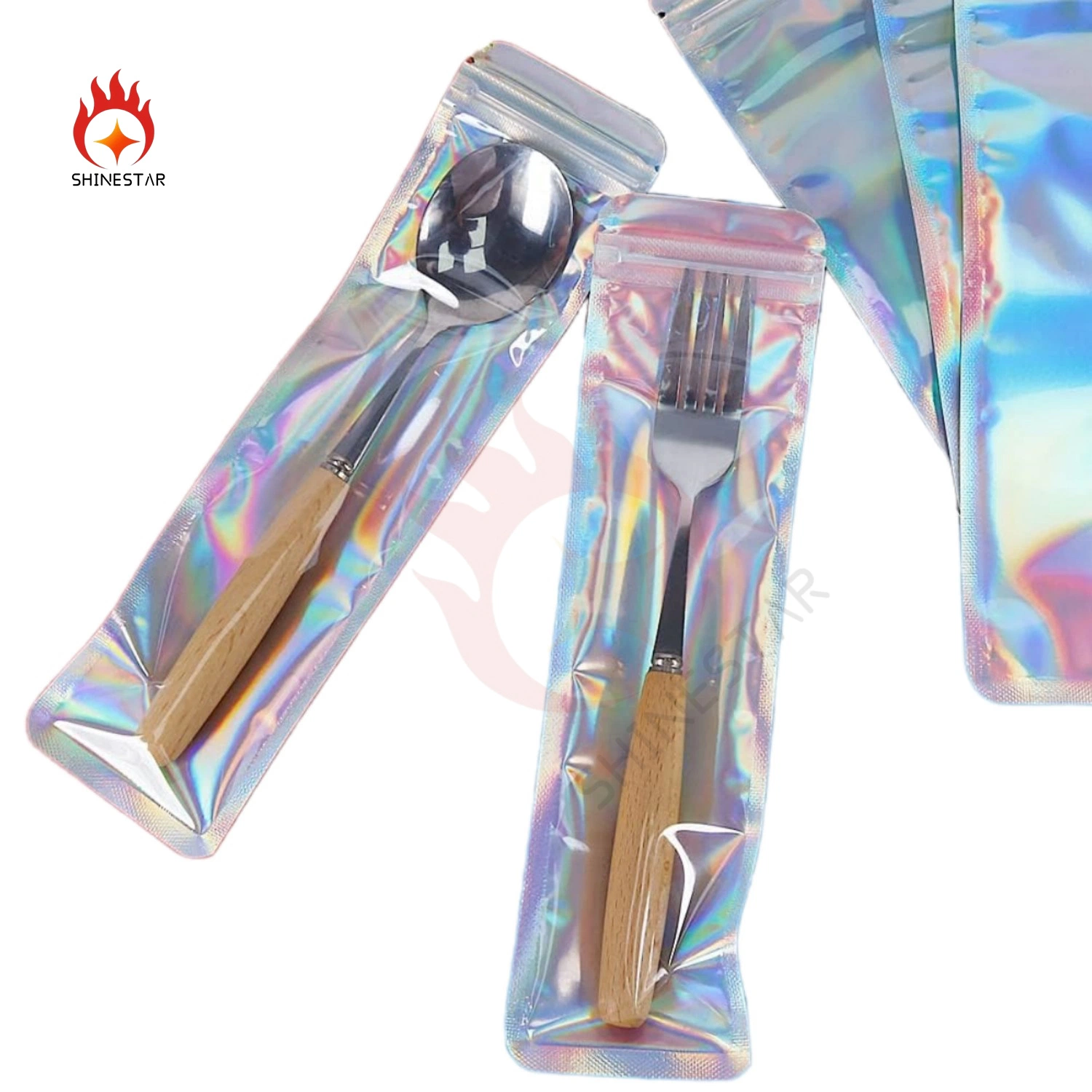 Laser Plastic Snack Accessories with Clear Window Zipper for Hanging Color Printing Packaging Bag