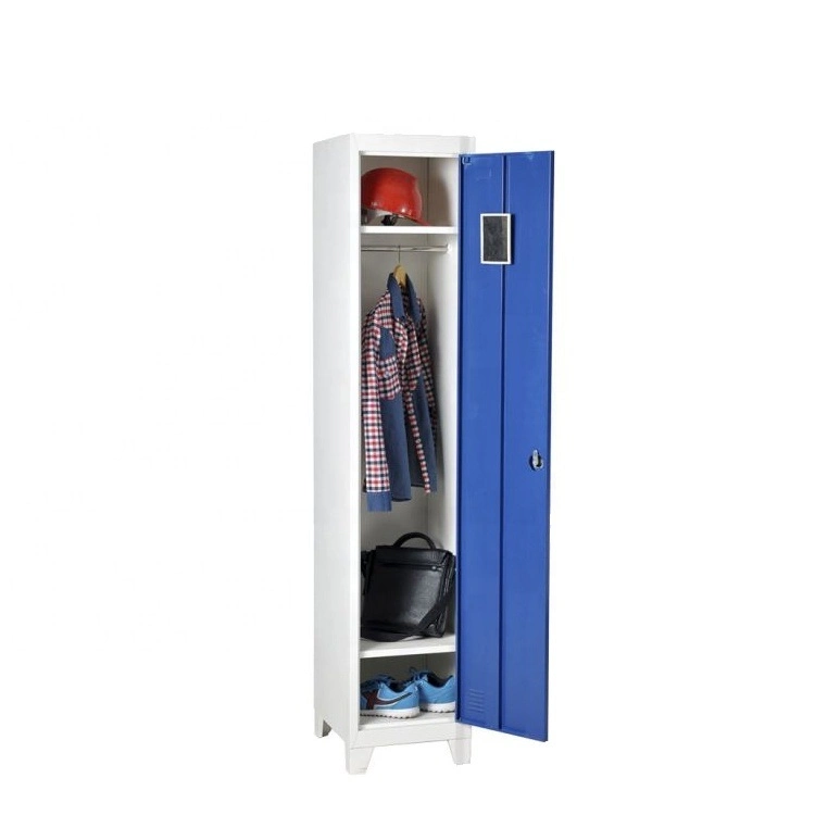 Single Door Steel Cabinet Used Clothes Storage Wardrobe Children Office Furniture