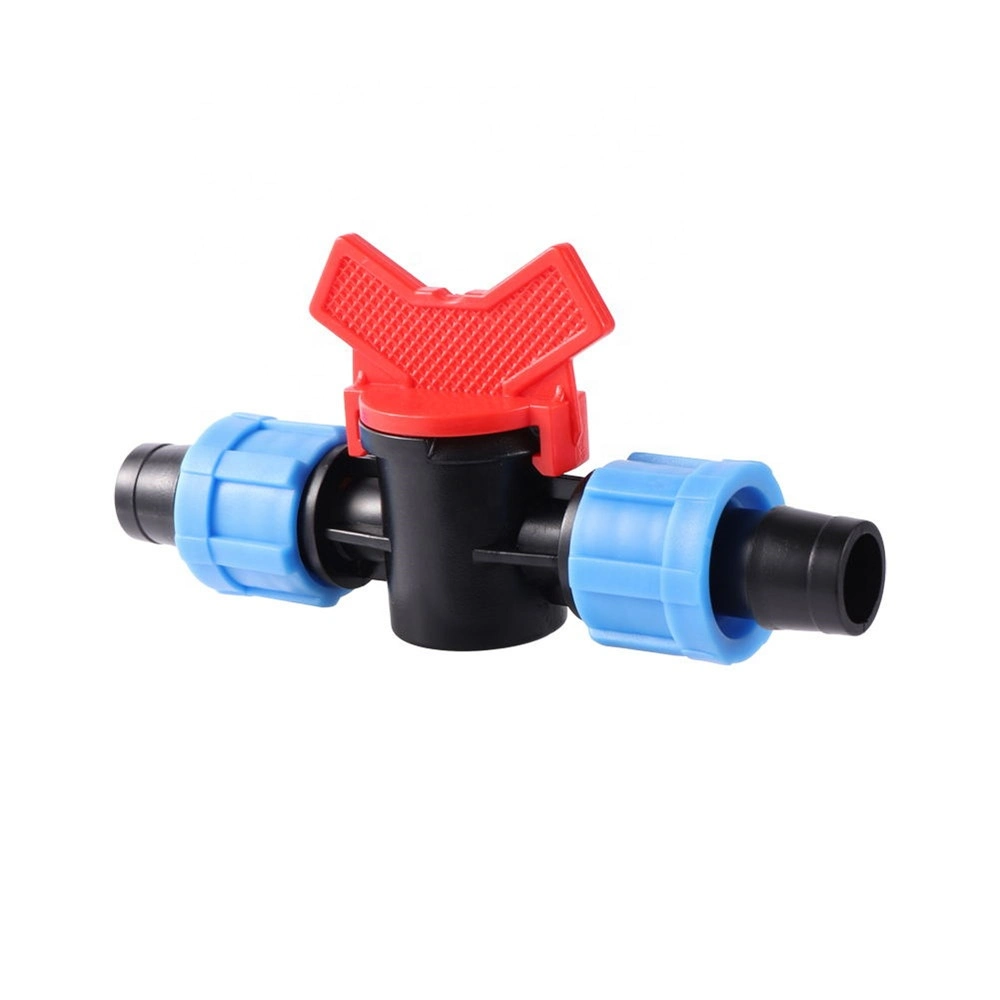 Garden Irrigation 16mm Drip Tape Water Connector DN17 Pipe Locked Water Control Switch Valve