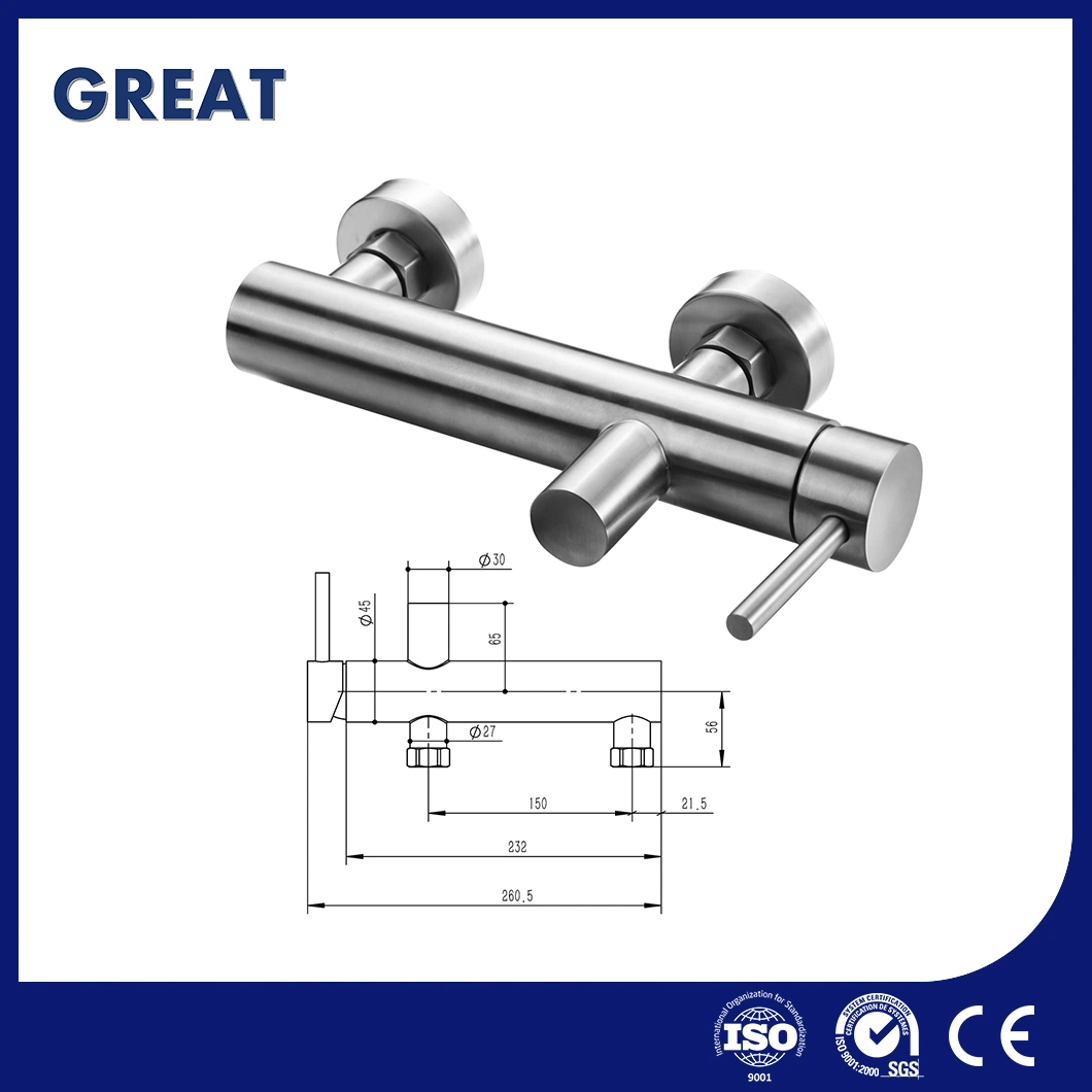 Great Thermostatic Mixer Shower Faucet Factory Surface Mounted Shower Faucet GLS4905s49 Brushed Single Lever Shower Faucet China Brushed Gold Shower Faucet