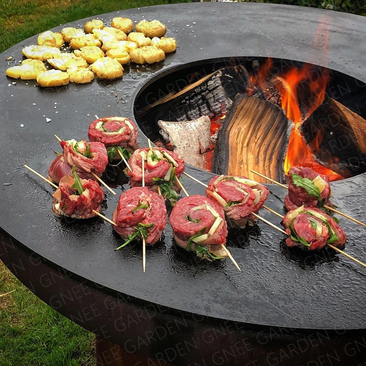 Corten Steel Barbecue Grill with Place to Hanging Tools