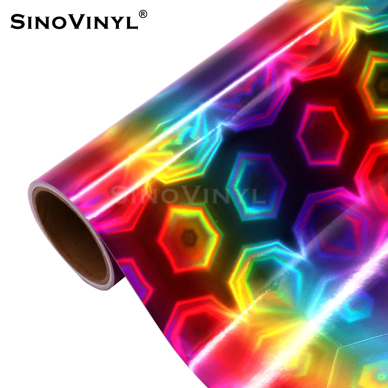 SINOVINYL 12x60"/30,5x152cm degradado Arco Iris holográfica de corte hexagonal de bricolaje la pegatina de vinilo de corte de hojas