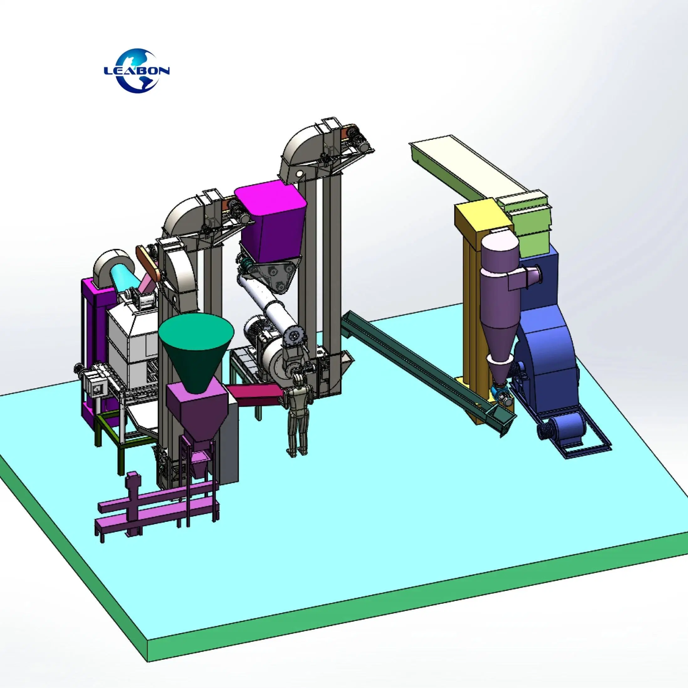 1.5t/H Ring Die Biomass Sawdust Wood Pellet Mill Line Complete Wood Pellet Production Line for Sale