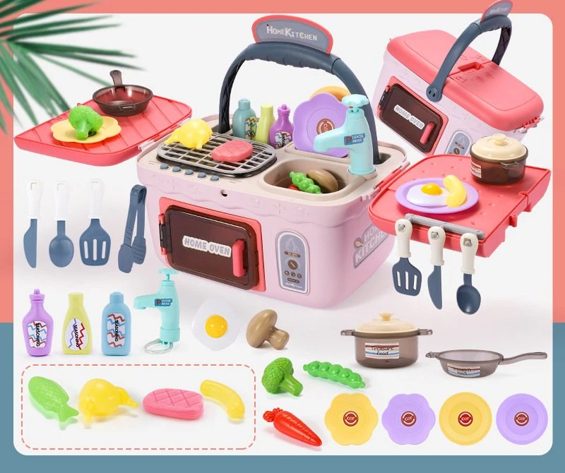 Vortäuschen Kinder Mini Küche Zimmer Spielzeug Sets Real Food Modell Spielzeug bequem tragen glücklich Küche Spielzeug Kochen für Kinder