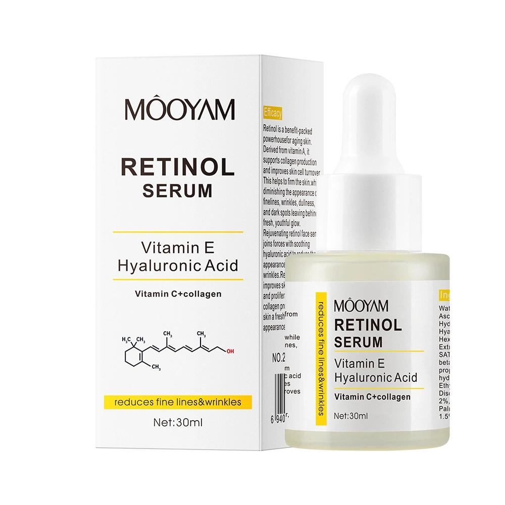 Private Label OEM Retinol with Hyaluronic Acid Vetamin E Face Serum Effectively Wrinkles Repairing Anti Aging Serum