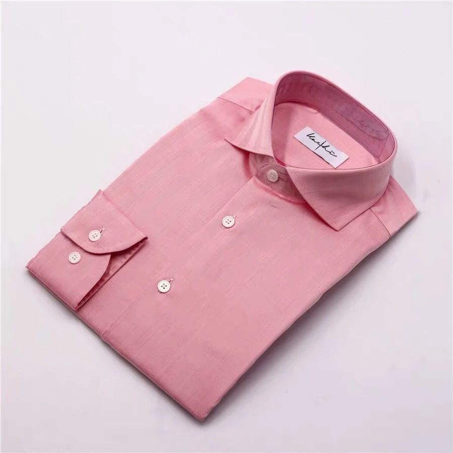 Cotton Round Neck Customized Cheap Custom Dress Bespoke Men Business Shirts Shirt