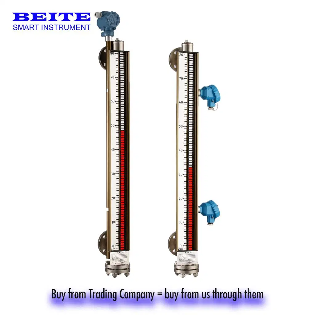 ناقل مستوى سائل للغطاء المغناطيسي من الفولاذ المقاوم للصدأ / الطفو المغناطيسي مقياس مستوى الكرة