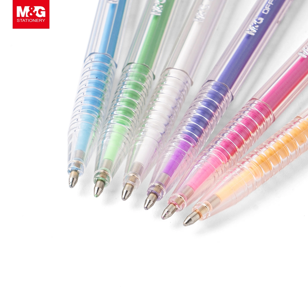 M&G Economic Pastel Neon Gel Pen 0.8mm White/Blue/Pink/Orange/Green/Purple 6 PCS/Set Box