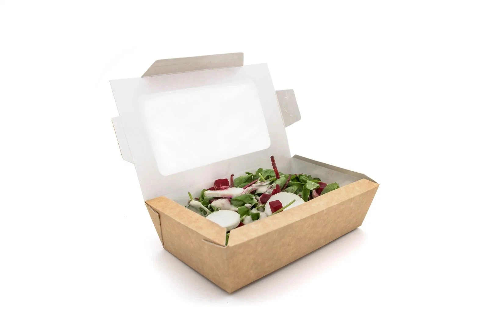 Kraft Paper Oil-Proof Salad Snack Fast Food Lunch Takeaway Packaging Box