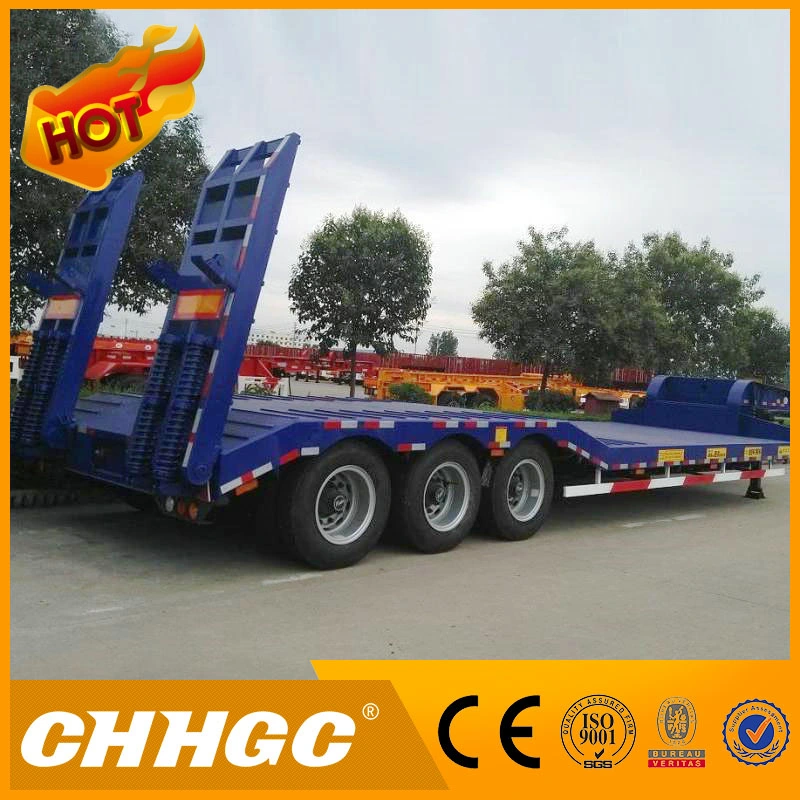 Load Capacity Skeletal 90t Lowbed Container Transport Semi Trailer