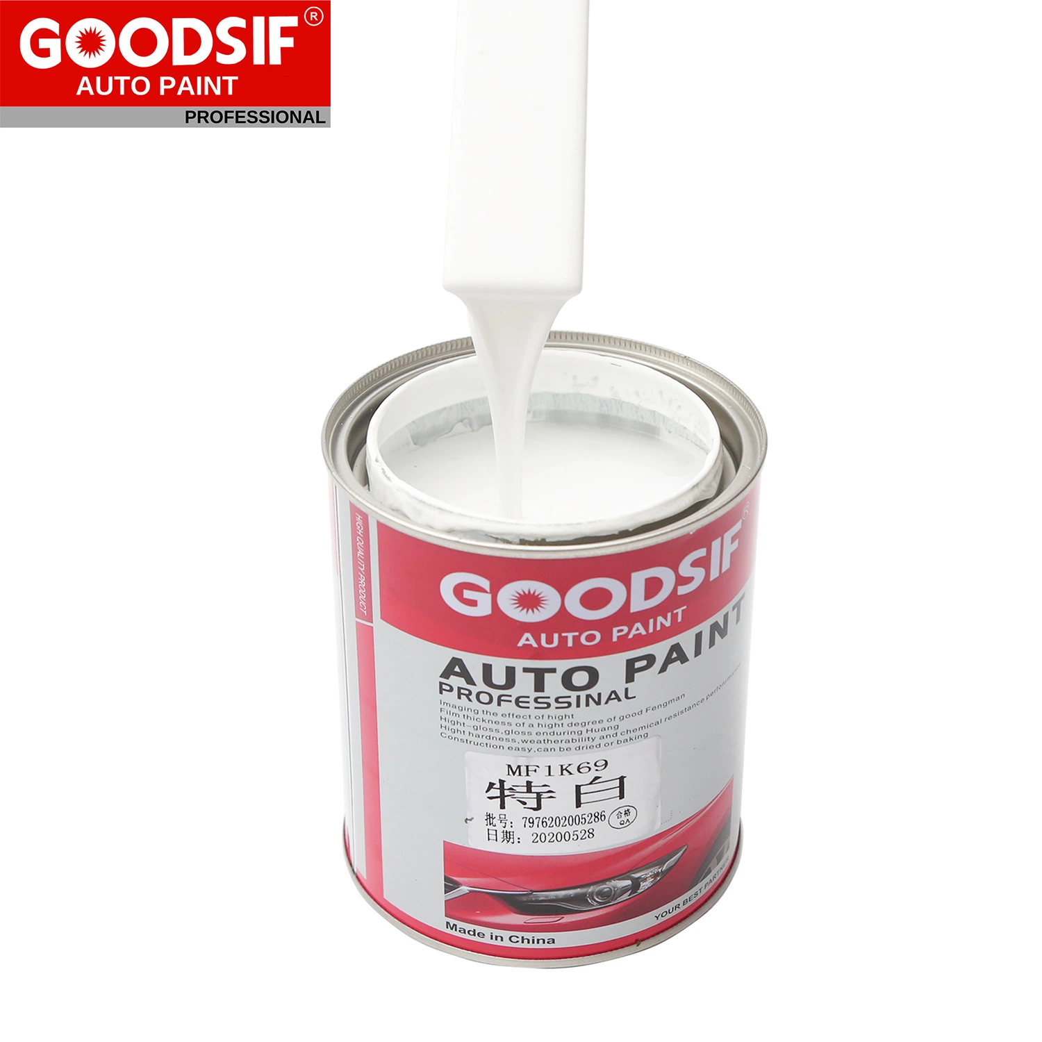 Recubrimiento de carrocería de coches de alta calidad Goodsif Automotive Paint 1K 2K Pintura automática de tono de mezcla de capa transparente acrílica