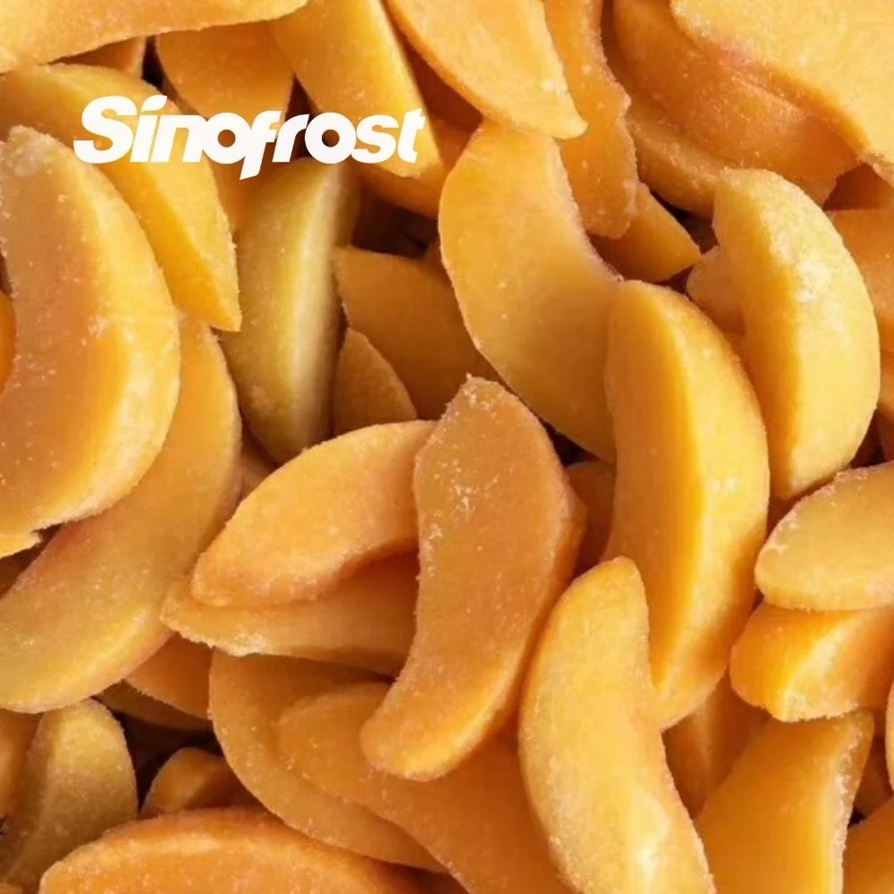 Bulk IQF Frozen Yellow Peach Segments, IQF Frozen Sliced Yellow Peaches, IQF Frozen Yellow Peach Slices, IQF Fruit, Frozen Fruit