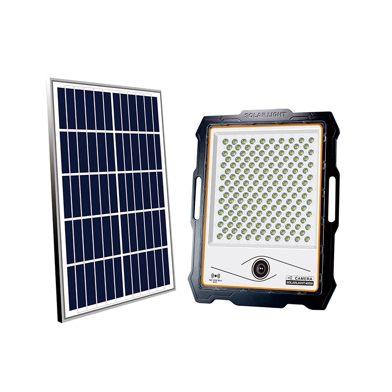 Factory Direct 200W Solar Powered Flood Light Camera CCTV with Security and Lighting Function