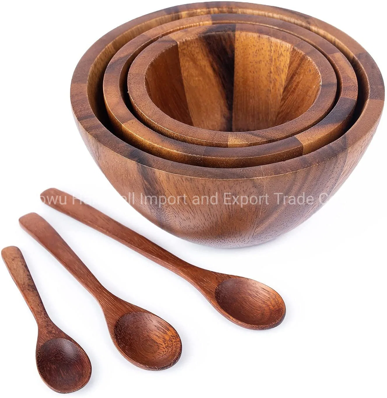 Salsa and Salad Serving Wood Kitchen Tableware Set