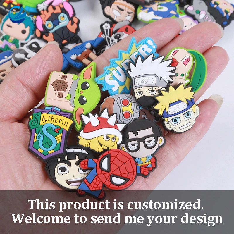 Wholesale/Supplier Custom Shoe Croc Charms 2D 3D PVC Shoe Decorations Shoes and Accessories Designer Anime Cartoon Baokemeng Croc Charms for Clogs