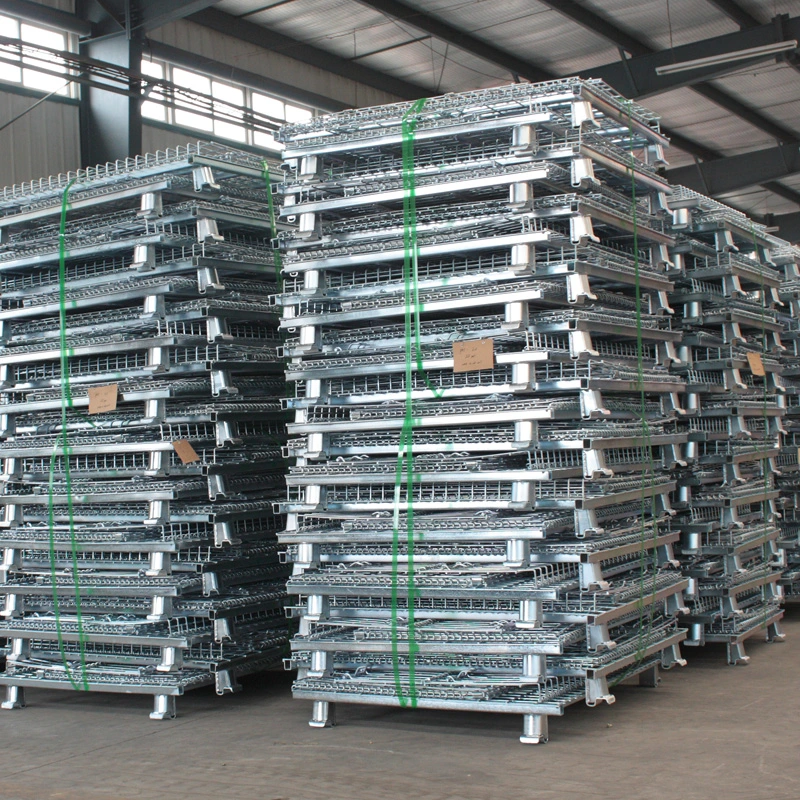 Welded Transport Folding Metal Hot DIP Galvanized Storage Wire Container for Heavy Industry