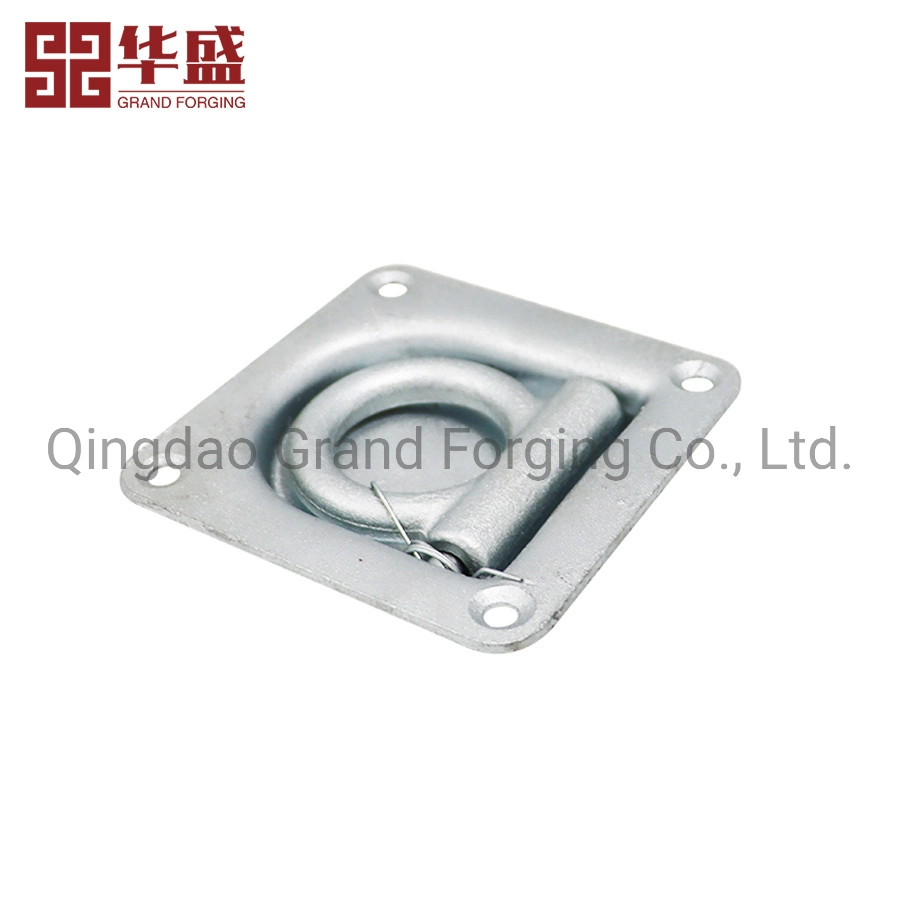 Galvanized Steel Square Floor Recessed Pan Fitting Tie Down Ring Truck Parts Recessed Anchor Lashing Ring